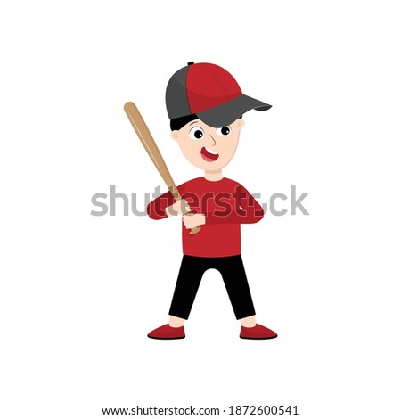 Kid playing Baseball vector design illustration Cartoon