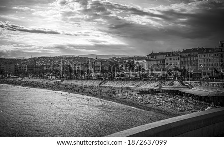 Beautiful seafront of Nice at the Cote D Azur - travel photography