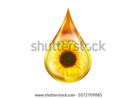 drop of sunflower oil on isolated background Royalty-Free Stock Photo #1872709885