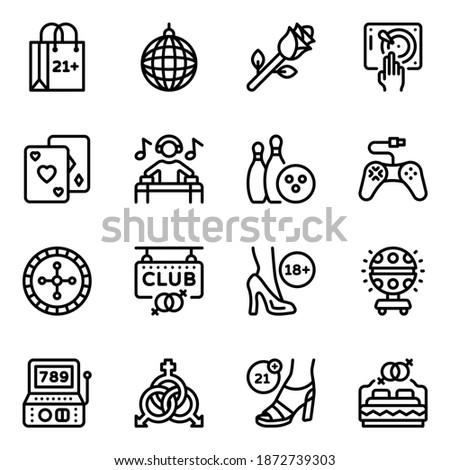 
Disco Lights and Intim Collection Filled Icons 