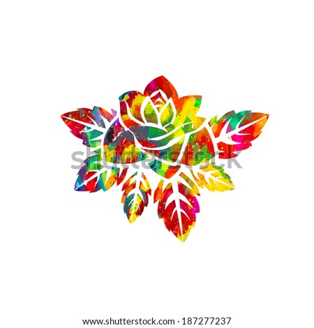 Multi-colored magical flower on a white background. Vector