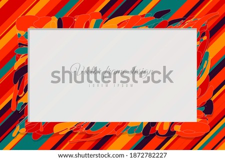 Abstract art wave background frame border shape. line decoration