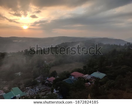 Picture of a picturesque sunset on a hill station