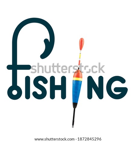 Stylized word logo for fishing company with fishing bobber and fishing hook.