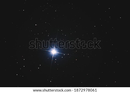 Star Sirius in the winter night sky.