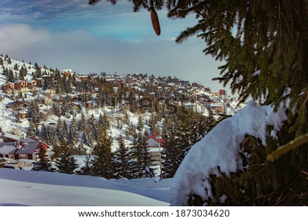 Small Village In Winter Resort