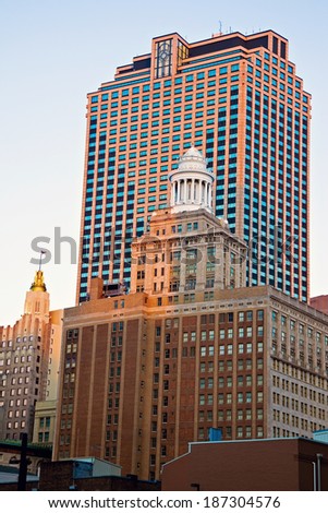Sunset light on downtown buildings - New Orleans, Louisiana