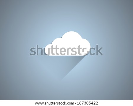 Flat long shadow icon of cloud