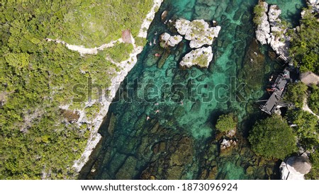 Cenote Yal-ku lagoon in Mexico Royalty-Free Stock Photo #1873096924