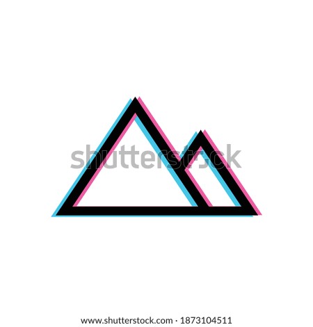 mountain with colorful shadow vector illustration template