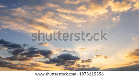Sunset sky for background or sunrise sky and cloud at morning.