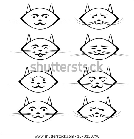 sets, templates of funny cats