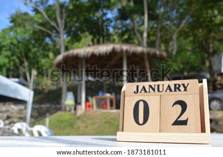 January 2, empty cover background for tourism.