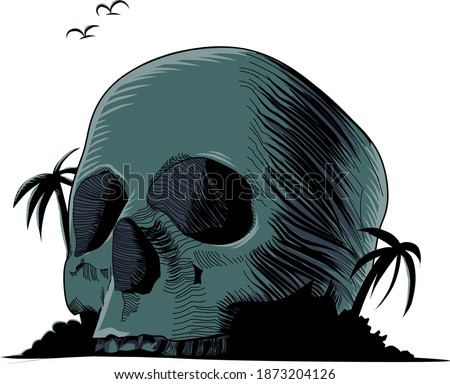 the skull of a creepy giant