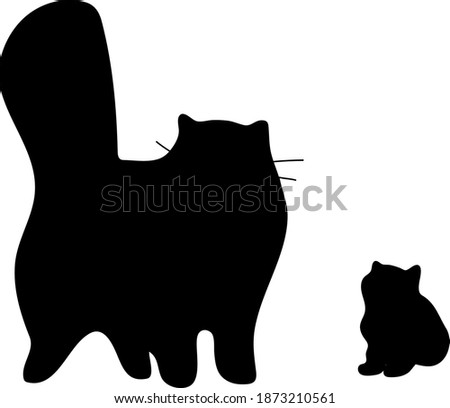 black cat and kitten silhouette
