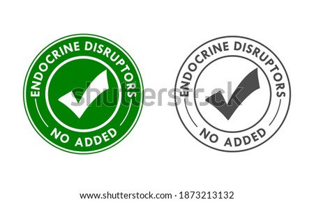 Endocrine disruptors no added logo template illustration. Suitable for Natural food package stamp, endocrine disruptors chemicals safe seal stamp
