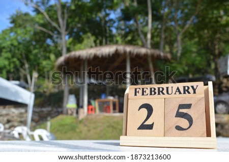 February 25, empty cover background for tourism.