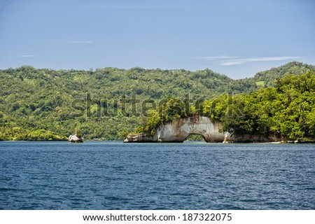 Lembeh turquoise tropical paradise in Indonesia Royalty-Free Stock Photo #187322075