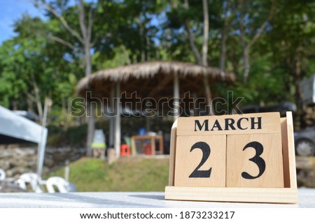 March 23, empty cover background for tourism.