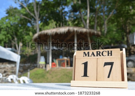 March 17, empty cover background for tourism.