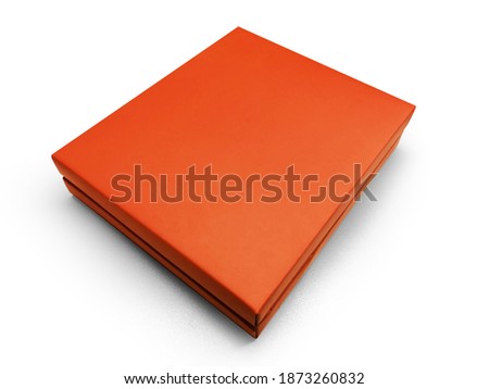 open orange box on white background