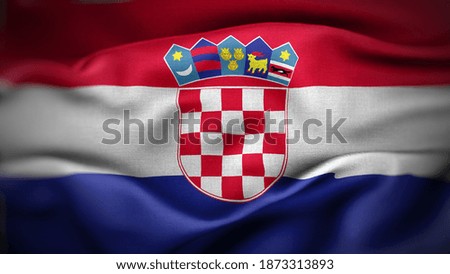 close up waving flag of Croatia. flag symbols of Croatia.