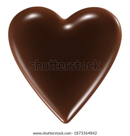 Milk chocolate heart on white background isolated. Valentines day