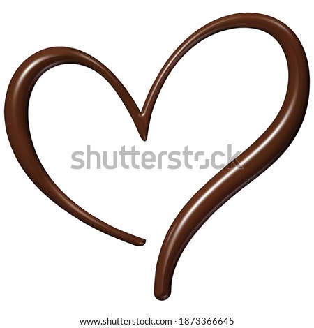 Milk chocolate heart on white background isolated. Valentines day