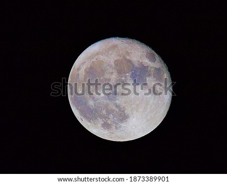 Colorful Full Moon Earth shine