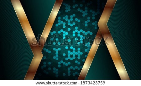 Premium luxury abstract background with gold on edge background and dynamic shadow on background. Vector background. Eps 10