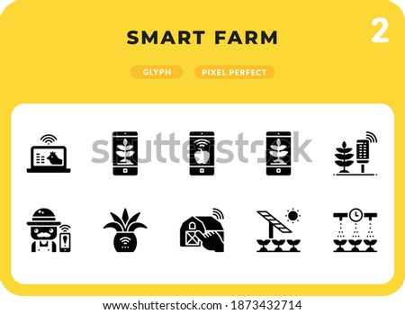 Smart Farm Glyph Icons Pack for UI. Pixel perfect thin line vector icon set for web design and website application.
