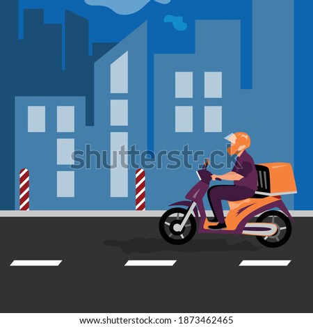 delivery man vector illustration for any kinds of delivery service, home, local, door to door, city delivery service and many more transportation vector illustration