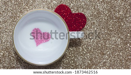 Red paper hearts on white background, paper art copy space for text