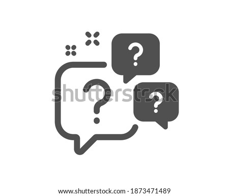 Question bubbles icon. Ask help sign. Faq questionnaire symbol. Quality design element. Flat style question bubbles icon. Editable stroke. Vector Royalty-Free Stock Photo #1873471489