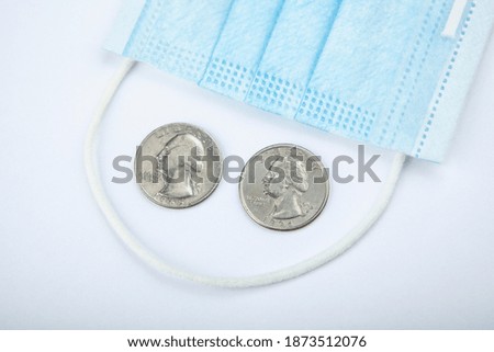 image of mask coin white background