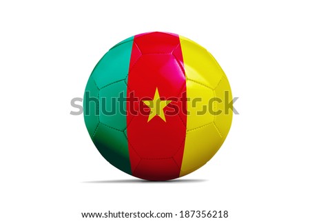 Soccer balls with teams flags, Football Brazil 2014. Group A, Cameroon