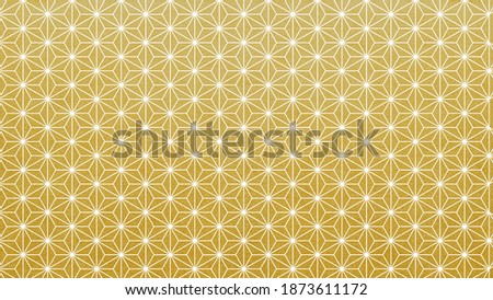 Hemp leaf. Japan. Traditional pattern. history. folding screen. Golden background. Royalty-Free Stock Photo #1873611172