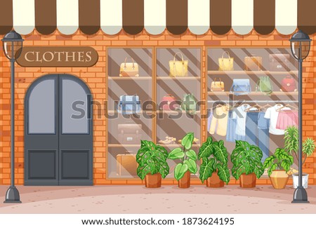 Fashion clothes store background illustration