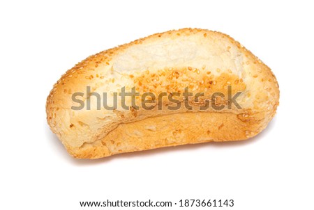 bun with sesame seeds on white background