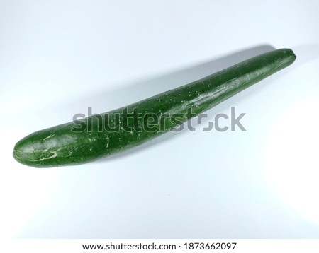Selective focus. Fresh Japanese cucumber isolated on white background.
