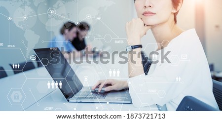 Strategy of business concept. Global business network. Human resources. Royalty-Free Stock Photo #1873721713