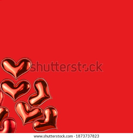Valentine's Day background with red hearts. Happy Valentine's day