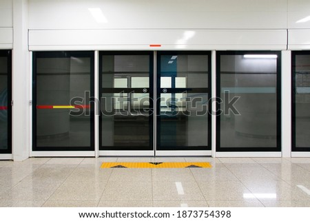 Korean Subway Platform and Screen Door Royalty-Free Stock Photo #1873754398