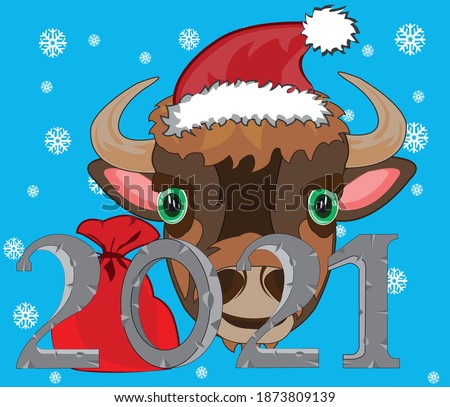 Decorative background of the symbol approaching new year of the oxen