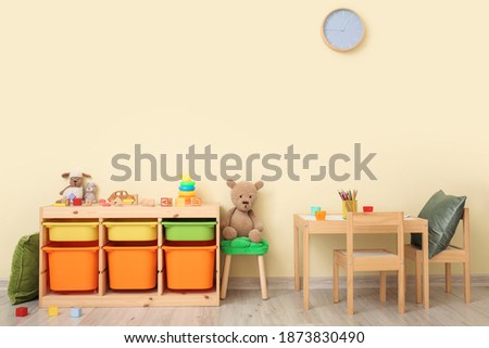 Interior of modern playroom in kindergarten Royalty-Free Stock Photo #1873830490