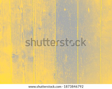 old yellow and grey wood modern background. Free space for text, empty card for design. Wood texture in the trending colors of 2021 illuminating and ultimate gray.