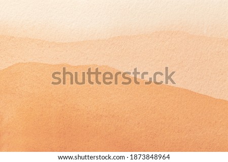 Abstract art background light orange and coral colors. Watercolor painting on canvas with soft peach gradient. Fragment of artwork on paper with waves pattern. Texture backdrop. Royalty-Free Stock Photo #1873848964
