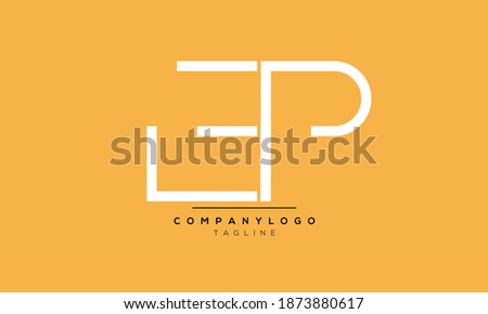 Abstract Letters E and P Linked Logo. Flat Vector Logo Design Template