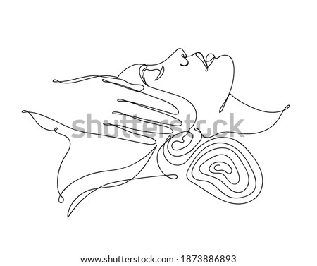Abstract image in a linear style of a woman.