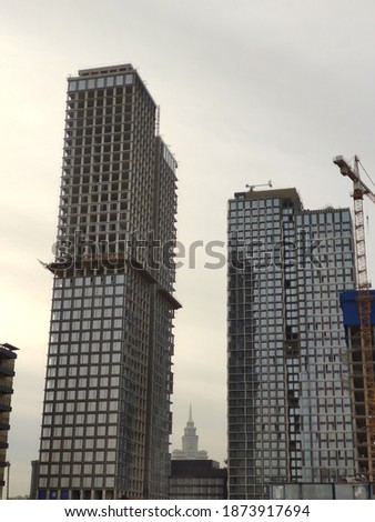 Buildings under construction. Interesting buildings in the city of Moscow